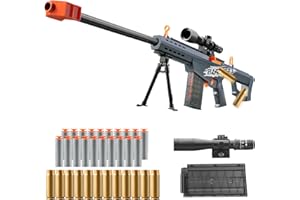 Bsyzyani Soft Bullet Toy Gun Dart Foam Pellet Blasters Shell ejecting Shotgun Cool Stuff Gifts for boy Age 8+ 9 10 11 12 Year Old Kid Shooting Game with Scope Sniper Rifle (Grey)