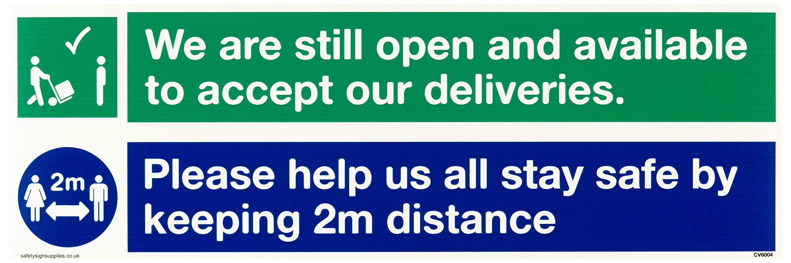 We are still open and available to accept our deliveries. Please help us all stay safe by keeping 2m