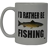 Rogue River Tactical Coffee Mug I'D Rather Be Fishing Fish Novelty Cup Great Gift Idea For Men Him Dad Grandpa Fisherman