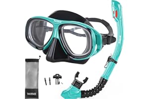 WAVE Nearsighted Snorkel Gear, Nearsighted Dry Snorkel Mask Set for Adult Youth, Nearsighted Anti Fog Diving Mask with Detachable Camera Mount & Adjustable Strap for Scuba Diving, Snorkeling, Freediving