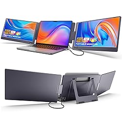 KYY Triple Laptop Monitor Extender, 14" 1080P FHD