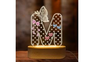 COSHAYSOO Earring Holder Organizer for Girls 8-12 8-10 10-12 13-15 Flat Screw Back Stud Earrings Display Stand, Personalized Cute Christmas Birthday Gifts for Daughter Granddaughter Initial Letter M