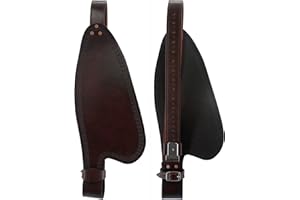 Jeereal Leather Western Saddle Replacement Fender Pair with Hobble Straps,Stainless Steel Blevin Buckles, Saddle Fenders for Horse