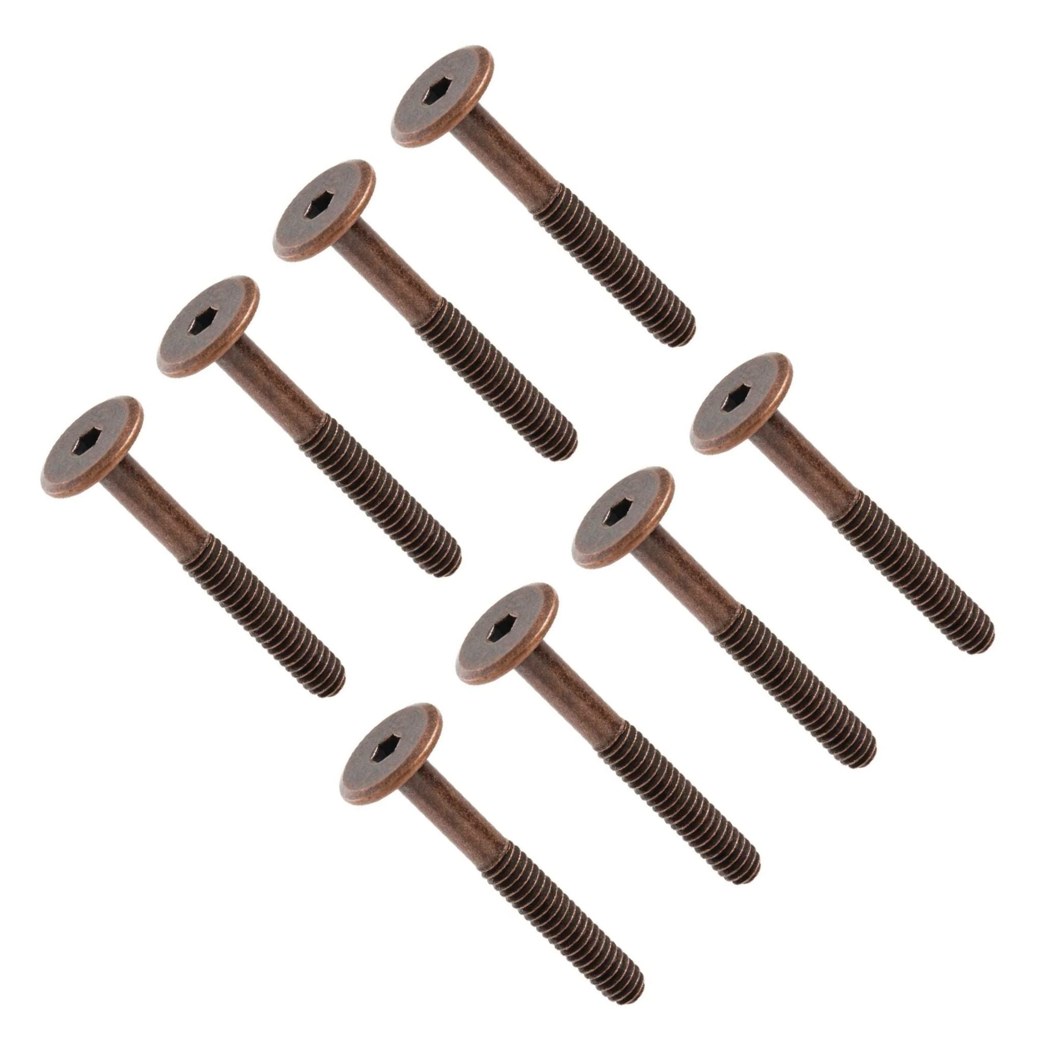 TERF® M6 X 150mm Furniture Joint Connector Bolts M6 (6mm) X 150mm Barrel Bolts Hex Allen Key Socket Flat Head Connector Bolt Screw Bronze Finish for Crib Baby Bed Cots Furniture - Pack of 8