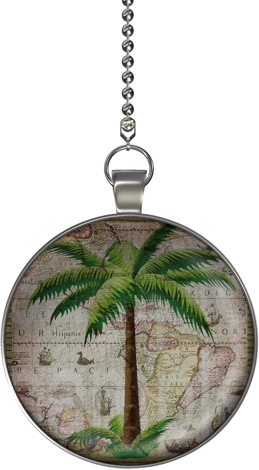Gotham Decor Classic Palm Tree Ceiling Fan Light Pull Pendant With