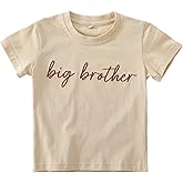 Big Brother T Shirt for Toddler Boy Announcement T-Shirt Sibling Reveal Embroidery Outfit Clothes 1t-5t