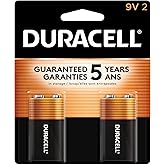 Duracell Coppertop 9V Battery, 2 Count (Pack of 1), Long-lasting All-Purpose Alkaline 9V Batteries for Household and Office D
