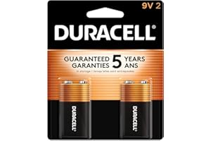 Duracell Coppertop 9V Battery, 2 Count (Pack of 1), Long-lasting All-Purpose Alkaline 9V Batteries for Household and Office D
