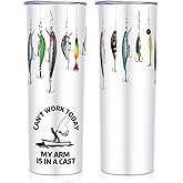 Skylety Valentine's Day Fishing Gifts for Men Fishing Lures Insulated Tumbler Double Walled 20oz Stainless Steel Travel Cup Cold Hot Fisherman Coffee Mug Tumbler for Dad Husband Gifts