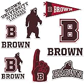 Brown University 9ct Vinyl Large Deluxe Stickers Variety Pack - Laptop, Water Bottle, Scrapbooking, Tablet, Skateboard, Indoor/Outdoor - Set of 9