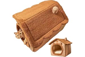 Cat House - Warm Plush Enclosed Pet Houses | Cat Bed House | Cats Cave Bed for Cats, Small Dogs, Bunnies & Small Animals | Co