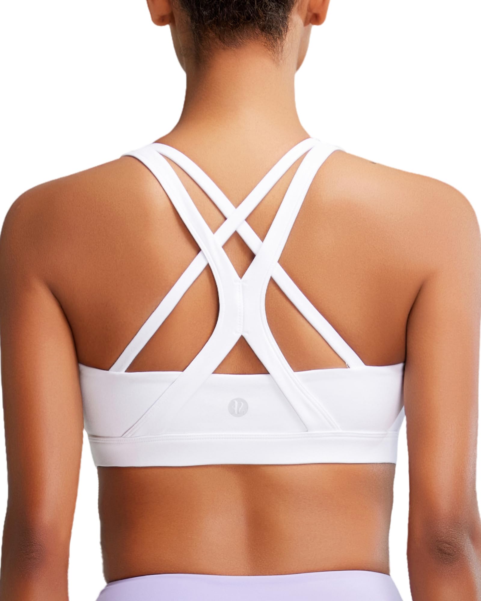 Photo 1 of RUNNING GIRL Sports Bra for Women, Medium-High Support Criss-Cross Back Strappy Padded Sports Bras Supportive Workout Tops(2825 White XL)