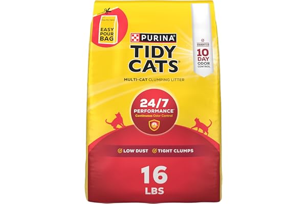Purina Tidy Cats Clumping Cat Litter Odor Control, 24/7 Performance Multi Cat Litter - 16 lb. Bag