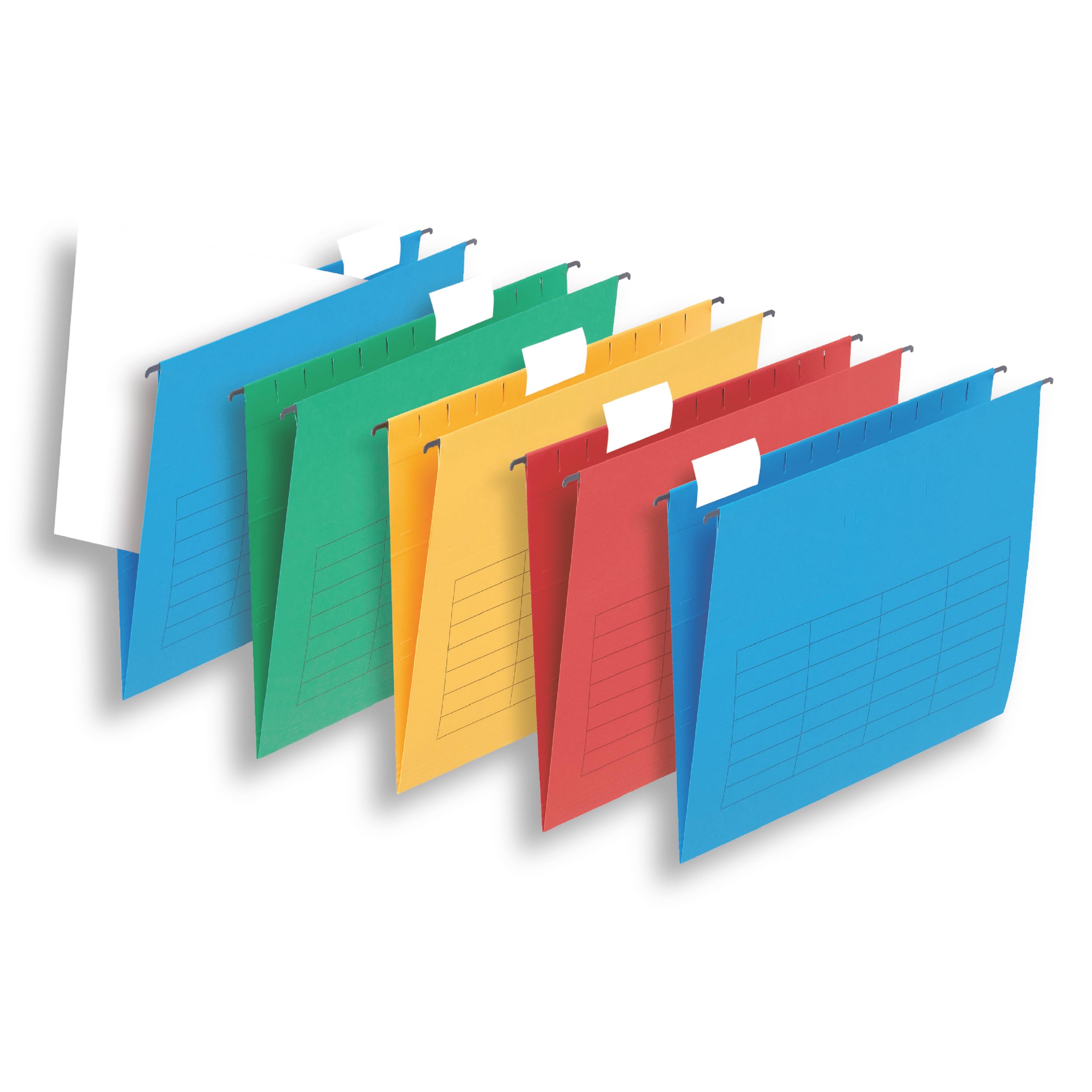 Elba A4 Recycable Suspension Files, V-Base - Assorted (Pack of 5)