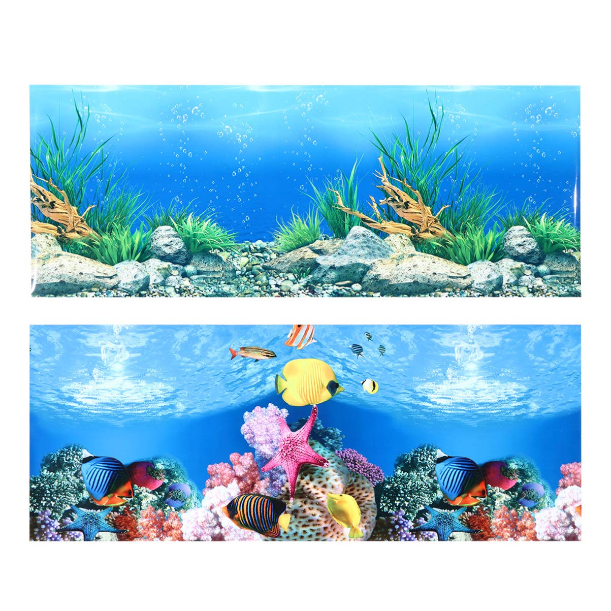 UKCOCO Aquarium Background Double Sided 3D Fish Tank Background Aquarium Wallpaper Aquarium Tank Poster Background Sea Fish Aquarium Decor Background Tank Background 122 cm