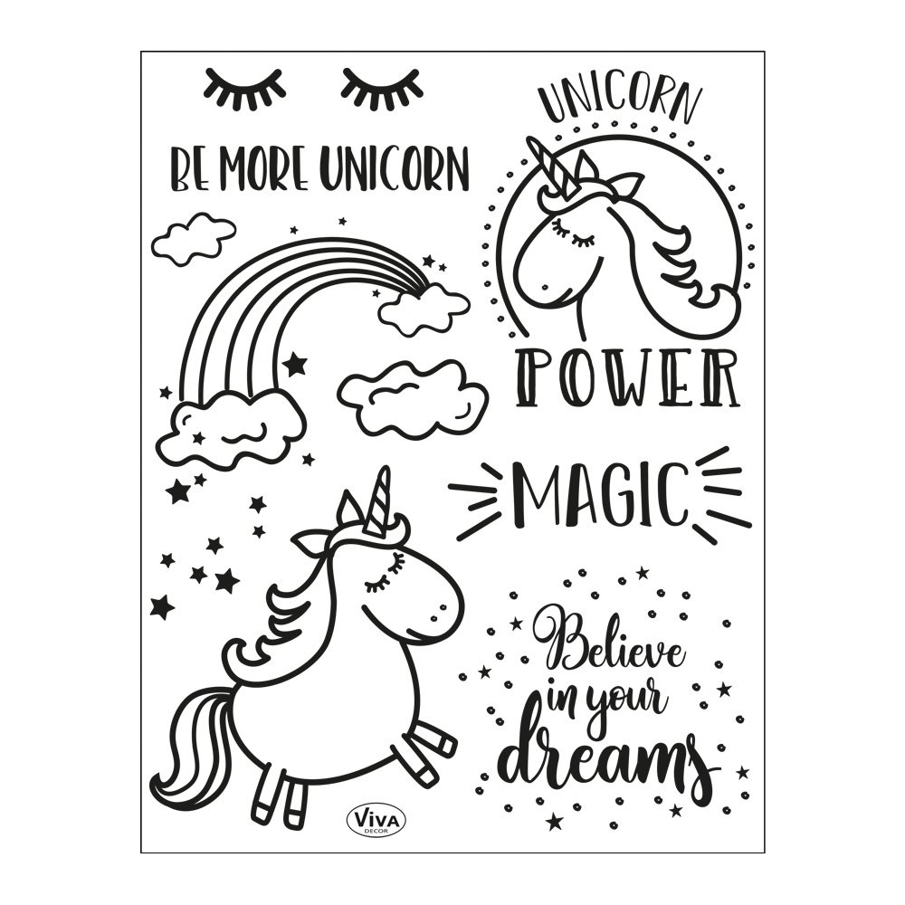 Viva Decor A5 Clear Stamps Set - Unicorn Power #165