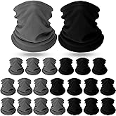Handepo 20 Pcs Winter Fleece Neck Warmer Gaiter Bulk Windproof Scarf Mask Cover with Drawstring for Men Women Homeless
