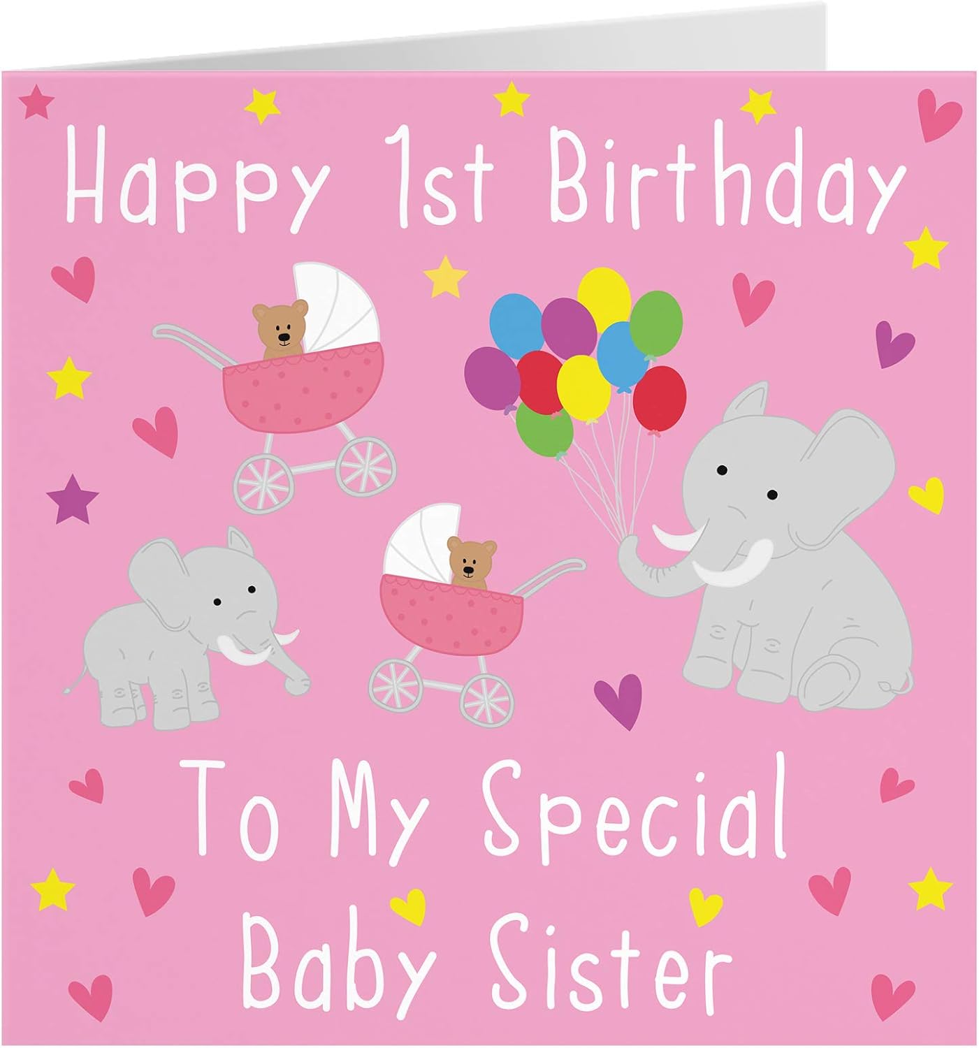 Hunts England - Sister 1st Birthday Card - Happy 1st Birthday - To My Special Baby Sister - Iconic Collection