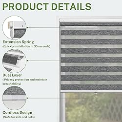 MiLin No Tools No Drill Cordless Zebra Roller