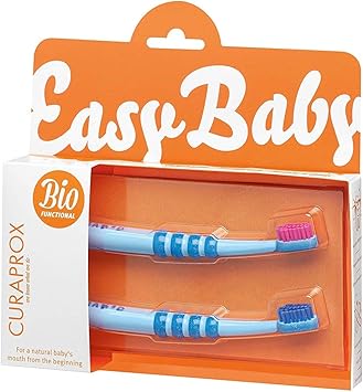 Curaprox Baby Zahnburste Extra Weiche Borsten Kleiner Kopf Fur Die Ersten Milchzahne Blau 2 Stuck Amazon De Drogerie Korperpflege