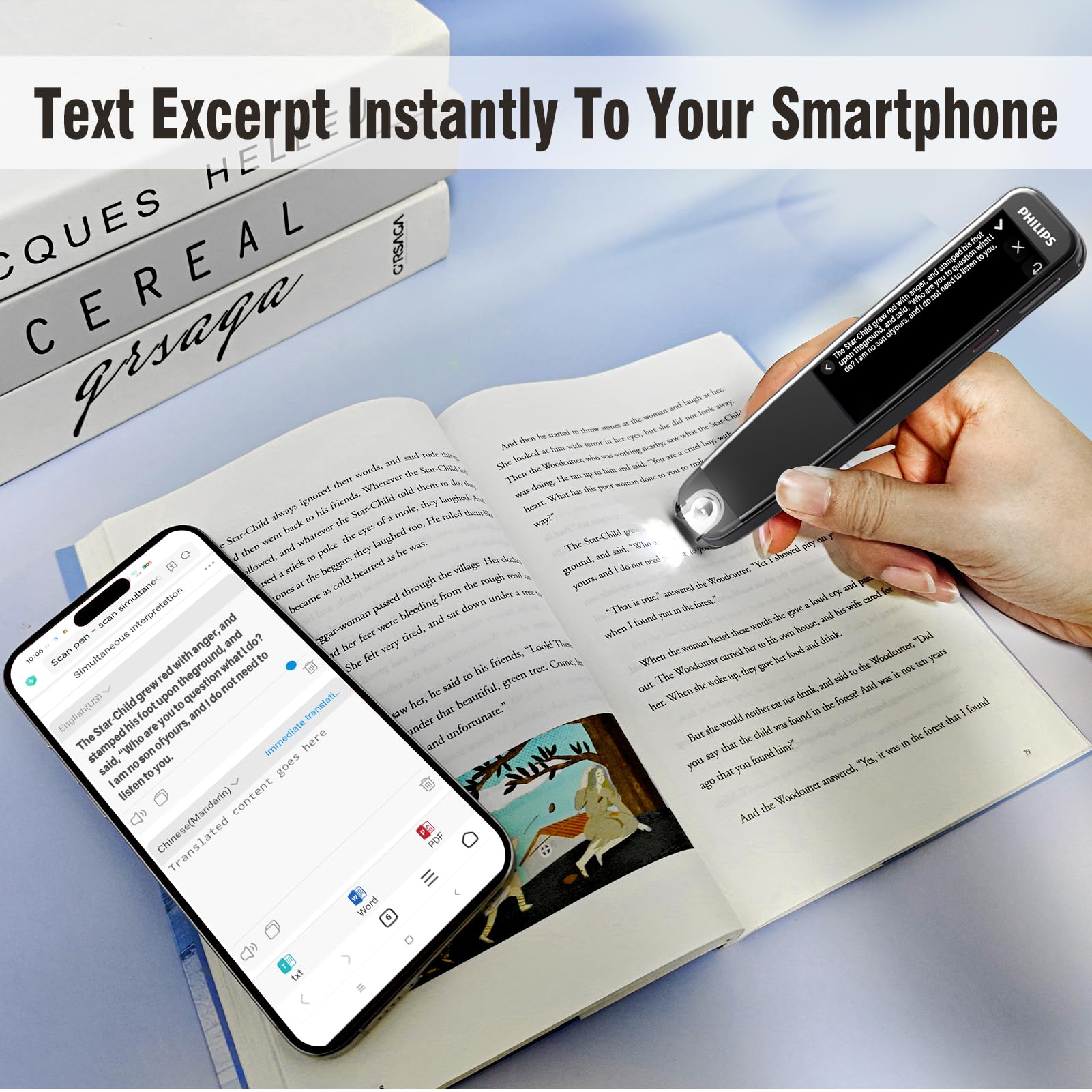 Translation Pen, Scan Reader Pen OCR Digital Pen Reader, Translator Pen Text to Speech Device, Reading Pen for Dyslexia, Wireless Translation Pen Scanner for Business Students Adults