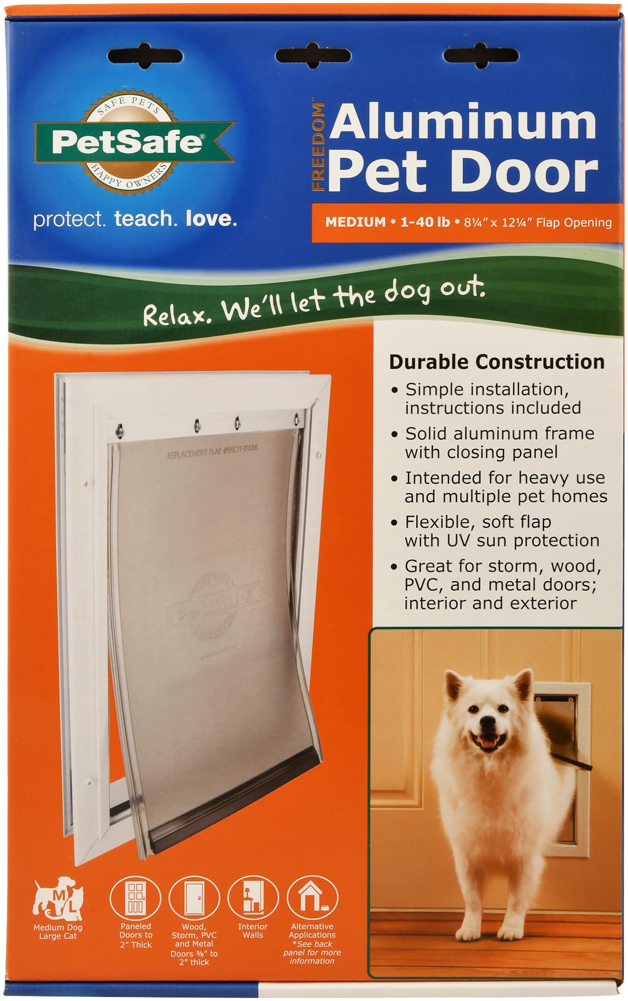 Photo 1 of PetSafe Medium Freedom Aluminum Pet Door, Premium White