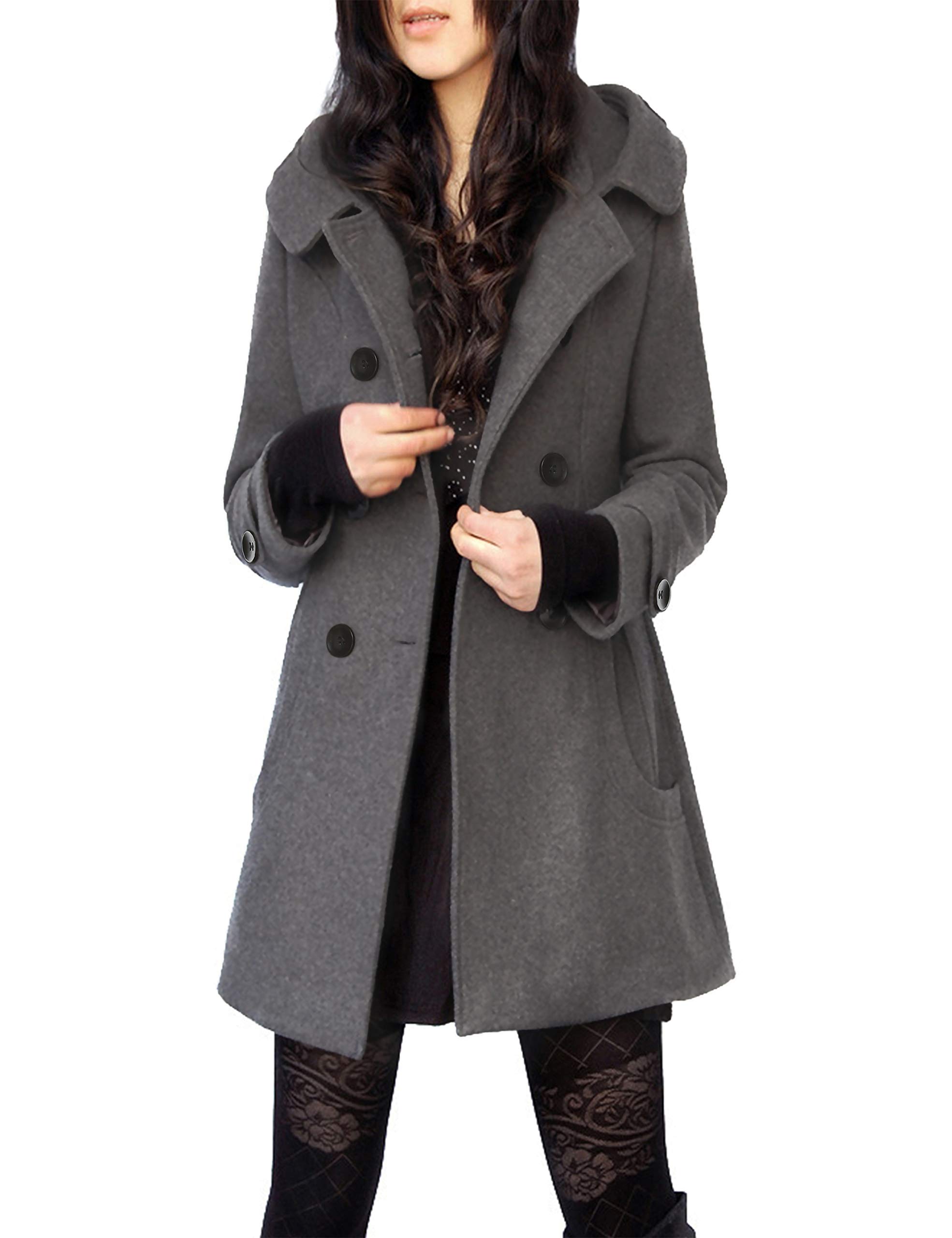 Wool Coat Amazon Women's Jackets Tanming Women's Warm Double