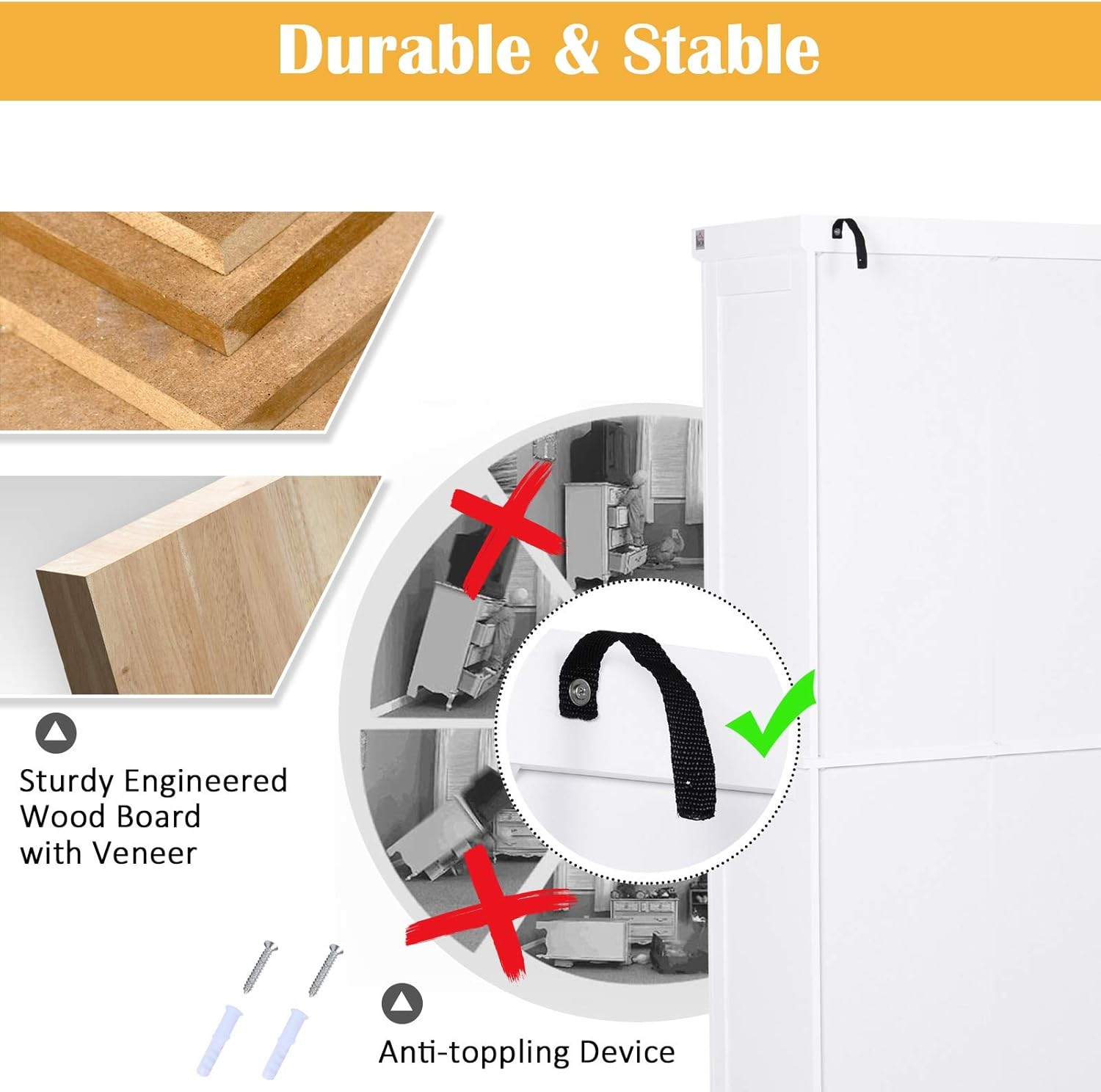 HOMCOM 72" Traditional Freestanding Kitchen Cupboard Pantry Cabinet with Elegant Colonial Design, Antique Hardware, White: Furniture & Decor