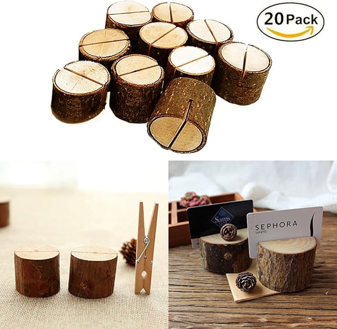 Wedding Table Name Card Holder Memo Note Card Wooden Card