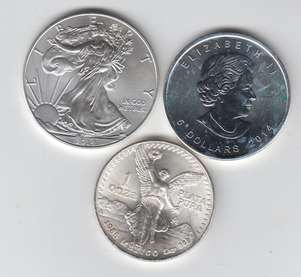 Unknown Dates 3 North American Ounce Silver Coins American Silver Eagle Canada Maple Leaf Mexican Libertad Choice Uncirculated At Amazon S Collectible Coins Store