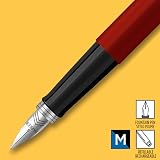 Parker Jotter Originals Fountain Pen Red Finish Medium Nib Blue Black Ink view 3