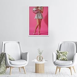 Trendy Disco Ball Canvas Wall Art Funky Pink Preppy