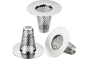 Bathroom Sink Drain Strainer, 1.1-1.6 Inch Depth Drain Hole Catcher for Laundry Utility RV Sinks, Small Conical Strainer Bask