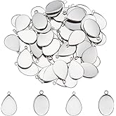 UNICRAFTALE Pendant Trays - Teardrop & Oval Shapes, Blank Bezel Trays, Base Pendant Settings for DIY Earrings & Necklace Jewelry
