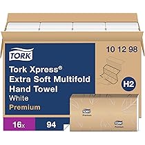 やす君【新品未使用】MARK & LONA タートルネック2点セット Tork Extra Soft Multifold Hand Towels White with Blue Leaf Print
