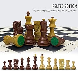 Vonset Portable Tournament Chess Set, Foldable