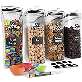 Cereal Containers Storage Set, Airtight Food Storage Containers, Kitchen & Pantry Organization, 8 Labels, Spoon Set & Pen, Gr