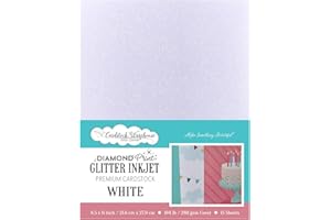 CARDSTOCK WAREHOUSE PAPER COMPANY Cardstock Warehouse Diamond Print Glitter Inkjet White - 8.5 x 11" - 104 Lb. / 280 Gsm Premium Cardstock Paper - 15 sheets