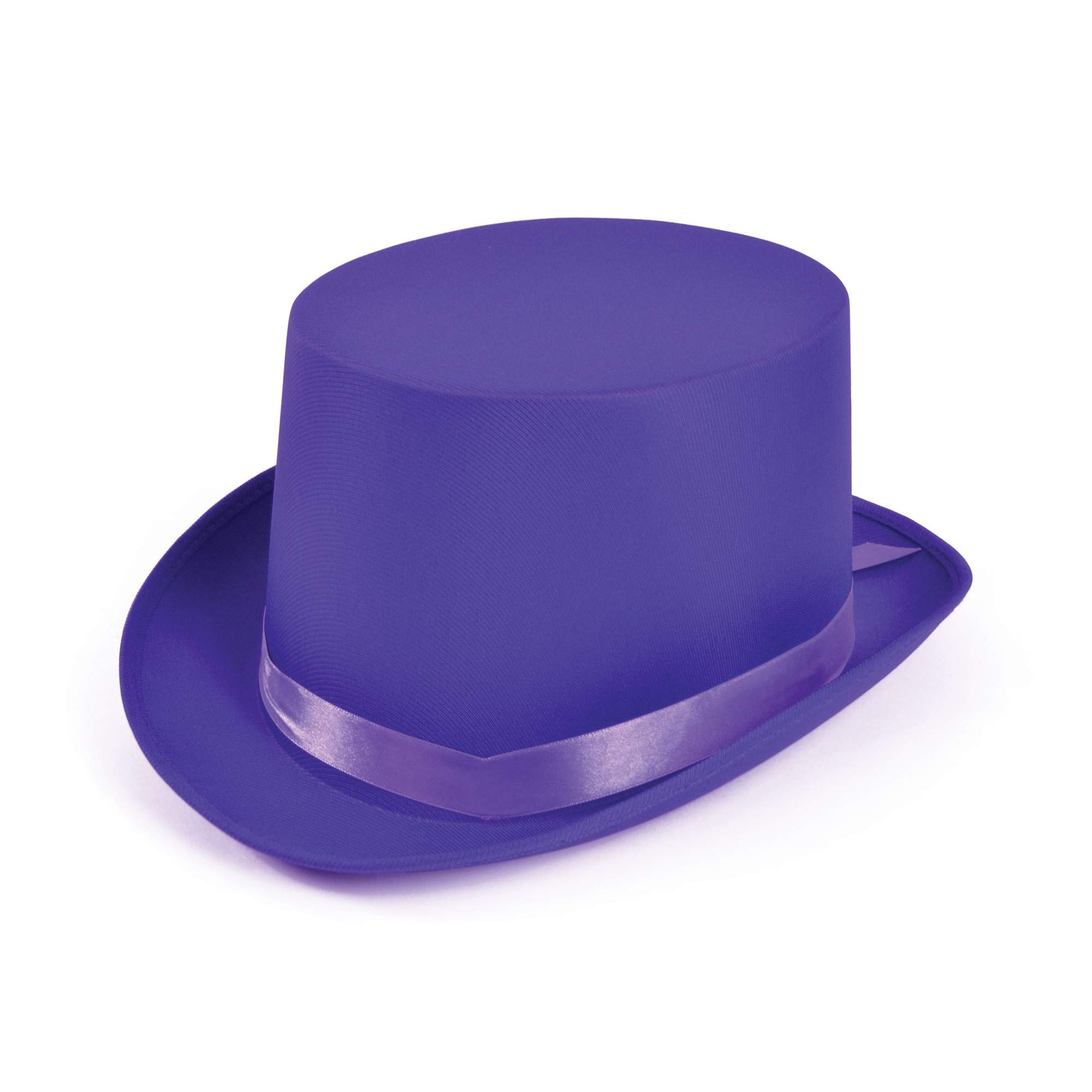 Vibrant Purple Satin Top Hat (1 Pc) - Perfect Accessory for Parties, Weddings, 1980-Themed Events, Festivals, Music, World Book Day, & More Halloween Halloween