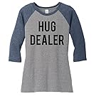 Comical Shirt Ladies Hug Dealer Funny Tee College Party Huggers Day Navy Frost/Grey Frost XL