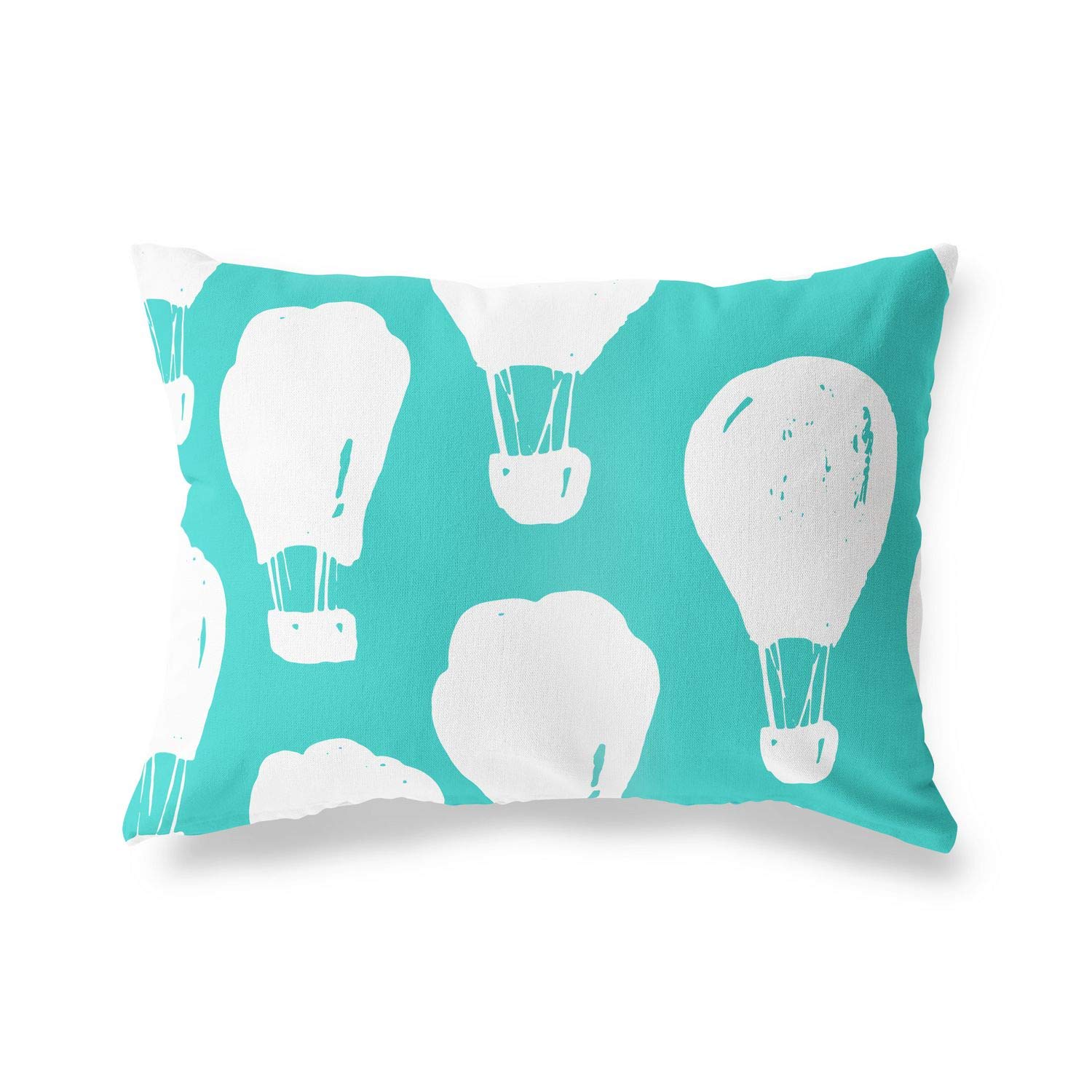 BonaMaison Decorative Cushion Cover, Turquoise-White Throw Pillow Covers, Home Decorative Pillowcases for Livingroom, Sofa, Bedroom, Size: 45X60 Cm - Designed and Manufactured in Turkey