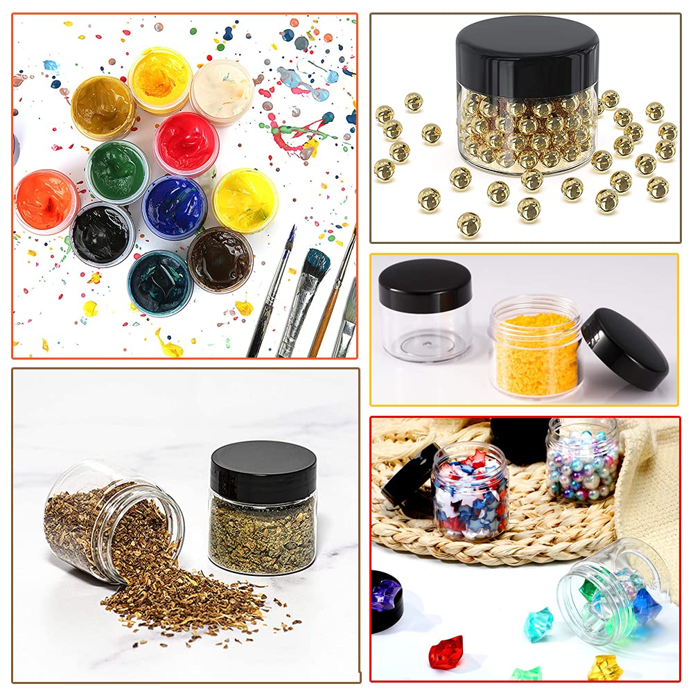 4 oz Small Plastic Containers with Lids 24 Pack Plastic Jars with Lids + 20g/20ml Small Containers with Lids Cosmetic Sample Jar - for Lip Scrub, Body Butters, Cream, Slime, Craft Storage : Beauty