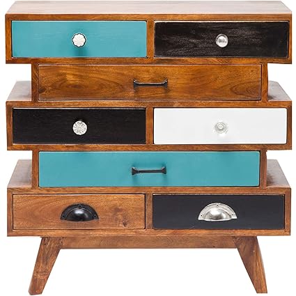 JAIPURWOOD Solid Wood Chest of Eight Drawers Natural Finish