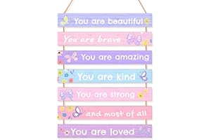 Beinou Girls Room Decor Colorful Inspirational Wall Decor Room Decor for Teen Girls Durable Kids for Nursery Playroom Bedroom,Purple Butterfly