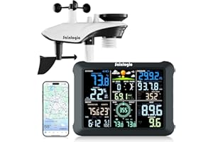 Sainlogic WiFi Smart Weather Station SA9 with 24H/ 7Days Accurate Weather Forecast by Weatherseed® AI, 8.5" Large Display,UV,Sun Light,Rain Gauge,Wind Gauge,2-Year Data Storage & Export (Only 2.4G)