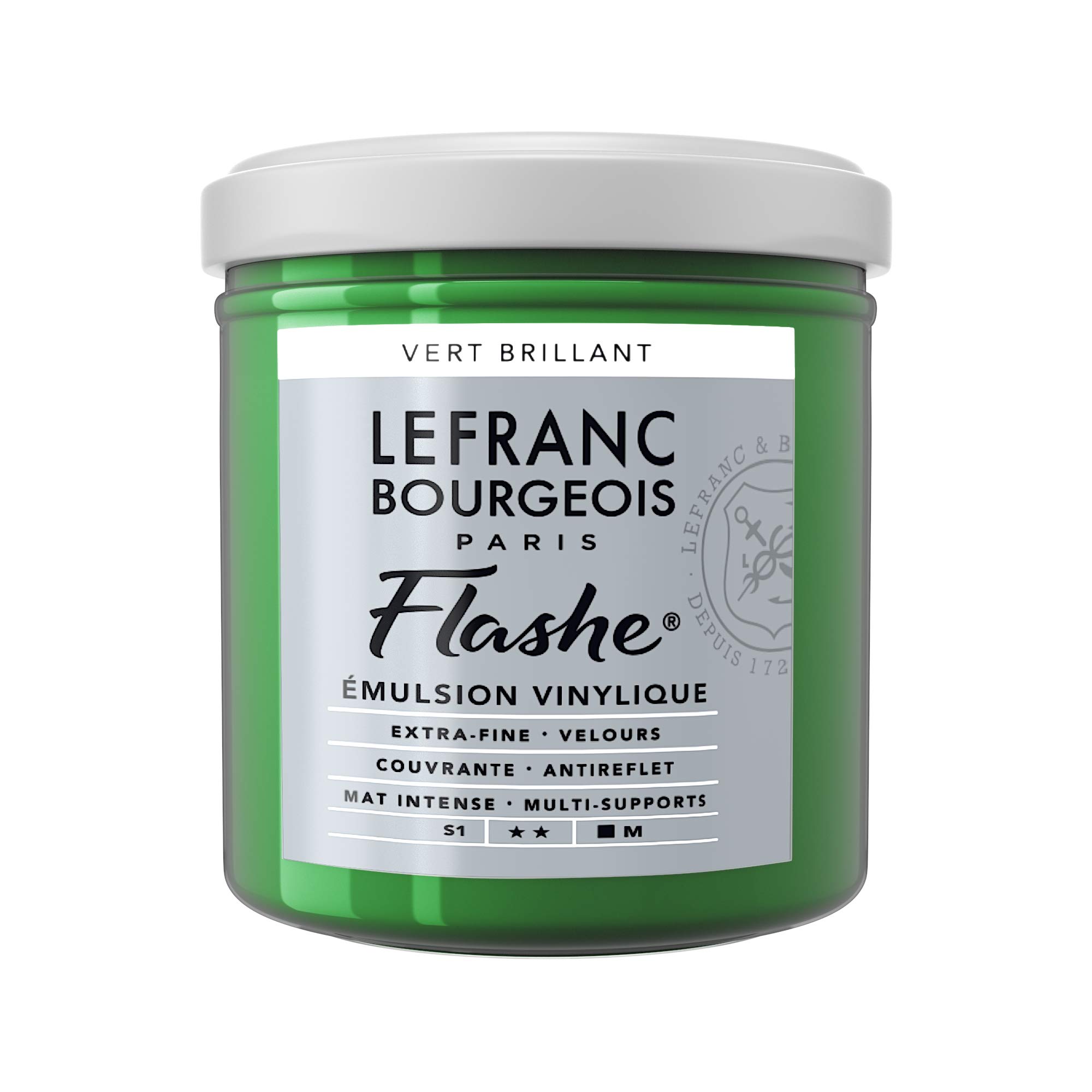 Lefranc Bourgeois Acrylic Vinyl Emulsion, Brilliant Green, 125ml Tube-Vinylfarbe — image 1