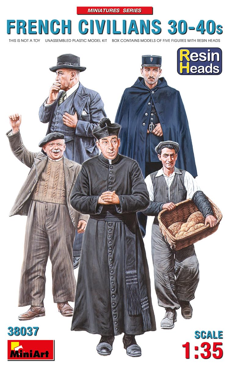 Miniart 1:35 - French Civilians 30-40s (Resin Head) Figures