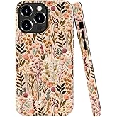 Compatible with iPhone 15 Pro,Anti-Scratch Glossy Case Cover,Boho Romantic Embroidery Flower