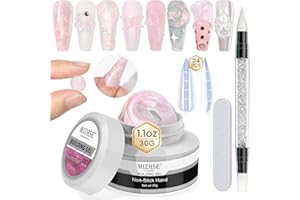 MIZHSE Solid Builder Gel for Nails, Mermaid Pearl 1oz Hard Gel Builder Non Sticky Nail Extension Gel Long Lasting Modeling Gel Builder Sculpture Nail Gel for Nail Art Salon Home Use