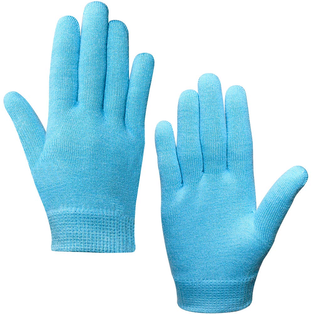 Happon Moisturizing Gel Gloves Soft Spandex with Thermoplastic Gel Repair Heal Eczema Cracked Dry Skin, Gel Lining Infused with Essential Oils and Vitamins for Dry Hard Cracked Skin - Blue : Beauty